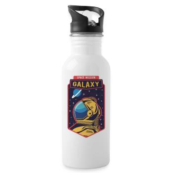 Space Galaxy Grafik - Trinkflasche mit integriertem Trinkhalm - Weiß - Rechts