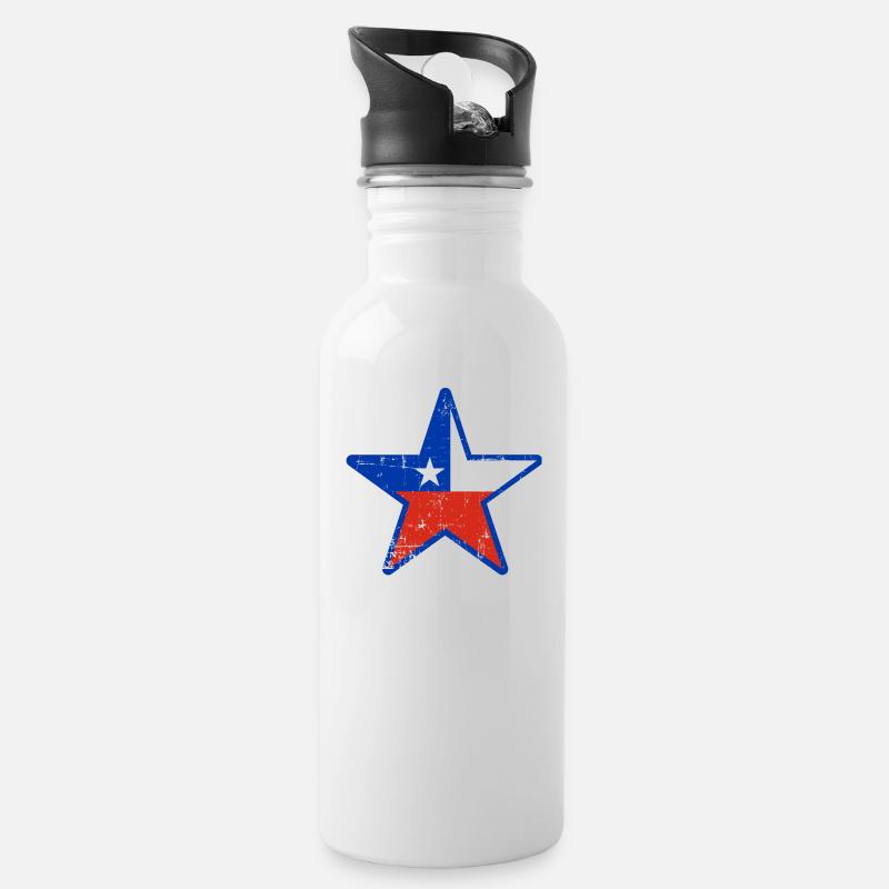 Chile - Trinkflasche mit integriertem Trinkhalm - Weiß