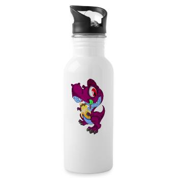 cute dino with banana ice cream | Ice cream lover - Water bottle with straw - white - Right