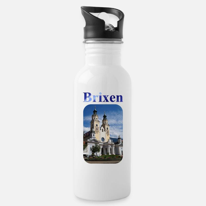 Brixen - Trinkflasche mit integriertem Trinkhalm - Weiß
