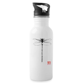 dragonfly - Water bottle with straw - white - Right