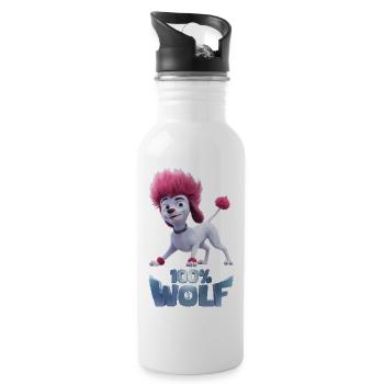 100% Wolf Freddy playful - Water bottle with straw - white - Right