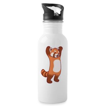 Cute Red Panda - Trinkflasche mit integriertem Trinkhalm - Weiß - Rechts