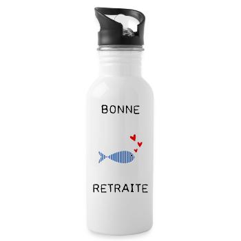 RETRAITE. BONNE RETRAITE. JOYEUSE RETRAITE - Gourde avec paille intégrée - blanc - Droite