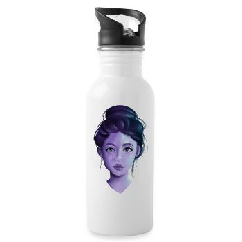 Purple Girl - Gourde avec paille intégrée - blanc - Droite