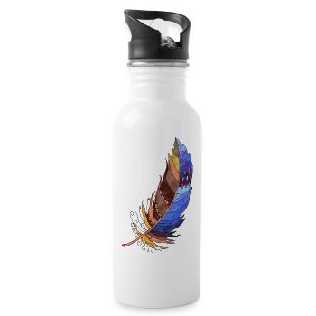 Feather - Water bottle with straw - white - Right