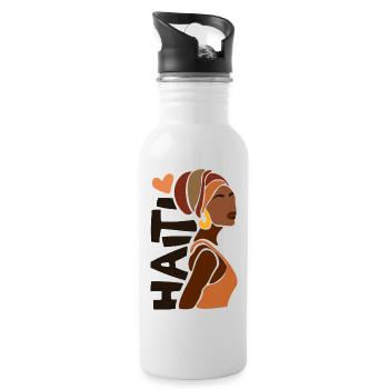 Haïti Port au Prince Caraïbes Île Cool Souvenir - Gourde avec paille intégrée - blanc - Droite