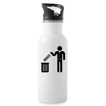 Drugs To The Dustbin! - Water bottle with straw - white - Right