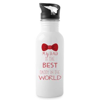 My Dad Is The Best DADDY In The World - Gourde avec paille intégrée - blanc - Droite