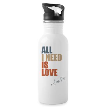 All I Need Is Love And Me Time - Water bottle with straw - white - Right