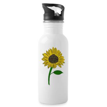 Sunflower - Water bottle with straw - white - Right