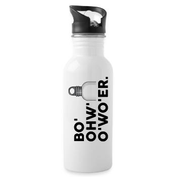 Bo'ohw'o'wo'er Funny Cool British x - Water bottle with straw - white - Right