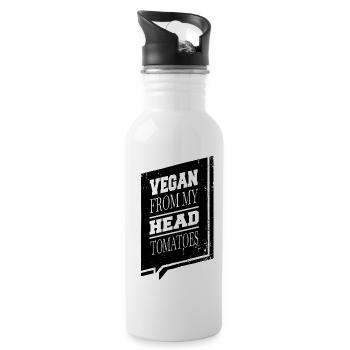 awesome geek happy food gift idea funny sayings - Water bottle with straw - white - Right
