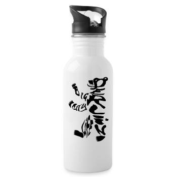 Berlin Bear 2 - Water bottle with straw - white - Right