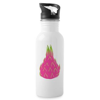 Drachenfrucht - Trinkflasche mit integriertem Trinkhalm - Weiß - Rechts