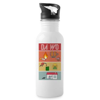 Da Wo - Trinkflasche mit integriertem Trinkhalm - Weiß - Rechts