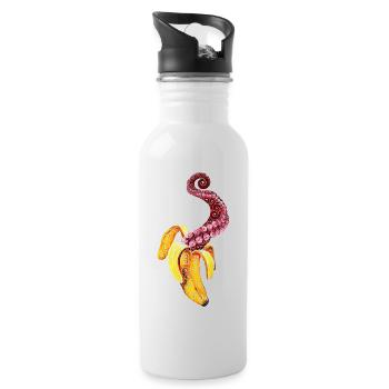 Wirbelnde Mutant-Banane - Trinkflasche mit integriertem Trinkhalm - Weiß - Rechts