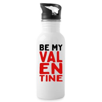 Soyez ma Saint-Valentin - Gourde avec paille intégrée - blanc - Droite