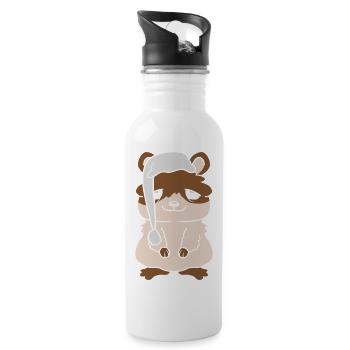 Good night sleepy hat hamster - Water bottle with straw - white - Right