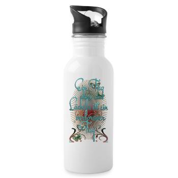 Schmetterling ohne lächeln verlorener Tag Emotion - Trinkflasche mit integriertem Trinkhalm - Weiß - Rechts