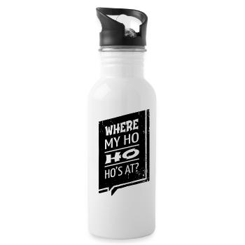 animal present bodybuilder baby quote cool beard - Water bottle with straw - white - Right