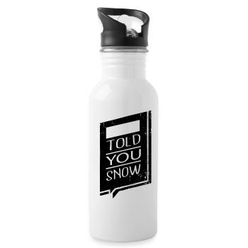 fun quote dino christmas present bodybuilding - Water bottle with straw - white - Right