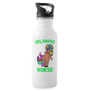 Cheval Amour Poney Chevaux islandais Poney islandais Dicton - Gourde avec paille intégrée - blanc - Droite