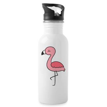 Flamingo - Water bottle with straw - white - Right