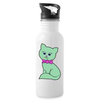 Chaton - Gourde avec paille intégrée - blanc - Droite