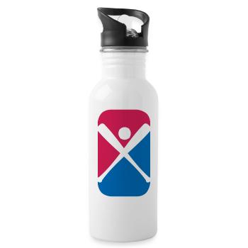 Baseball Schläger Sport Logo lustiges Geschenk - Trinkflasche mit integriertem Trinkhalm - Weiß - Rechts