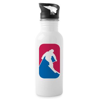 Ski Alpin Freeride Skiing lustige Geschenk - Trinkflasche mit integriertem Trinkhalm - Weiß - Rechts