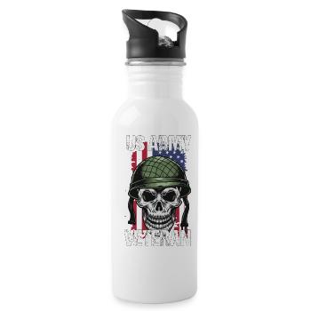 US Armee Soldat Flagge Geschenk - Trinkflasche mit integriertem Trinkhalm - Weiß - Rechts