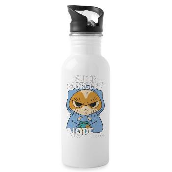 Guten Morgen Kaffee Montag Geschenk - Trinkflasche mit integriertem Trinkhalm - Weiß - Rechts