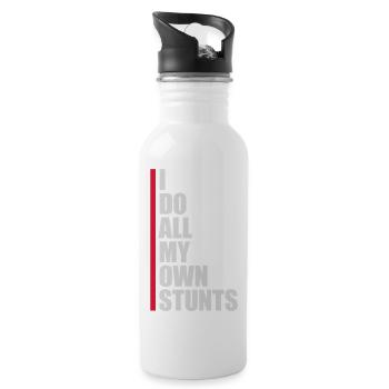 all my own stunts - Trinkflasche mit integriertem Trinkhalm - Weiß - Rechts