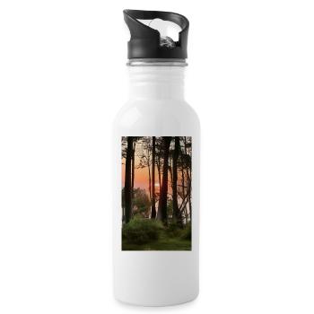 Comic Drawing sunset Gespensterwald Nienhagen - Water bottle with straw - white - Right