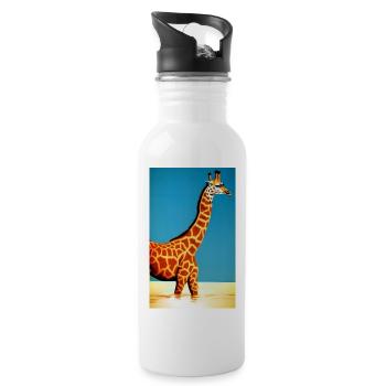 Cool Dessin Comique Girafe Girafe - Gourde avec paille intégrée - blanc - Droite