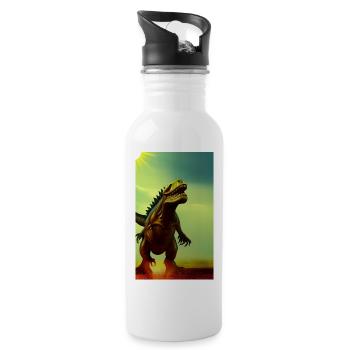 Gruseliger Horror-Comic Alien auf einem fremden Planeten Land - Trinkflasche mit integriertem Trinkhalm - Weiß - Rechts