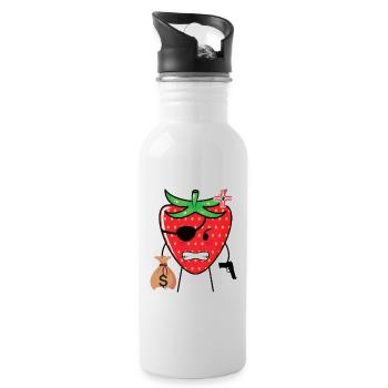 C’est un cadeau amusant de strobbery - Gourde avec paille intégrée - blanc - Droite