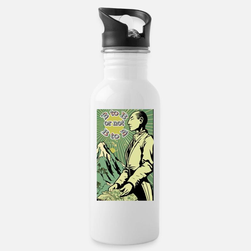 B bis B - Trinkflasche mit integriertem Trinkhalm - Weiß