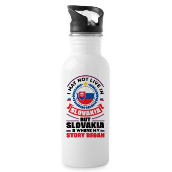 Slowakische Slowakei Slowakische Flagge Zitat - Trinkflasche mit integriertem Trinkhalm - Weiß - Rechts