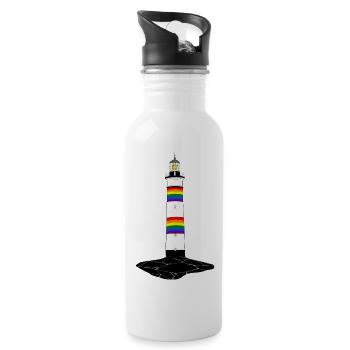 LGBT Lighthouse - Water bottle with straw - white - Right