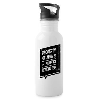 all happy alien i don't speak human present area51 - Water bottle with straw - white - Right