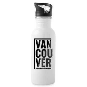Graphique de Vancouver avec rayures et étiquette - Gourde avec paille intégrée - blanc - Droite