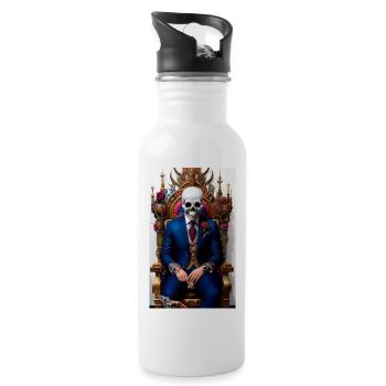 ARTWORK Skull Throne - Water bottle with straw - white - Right