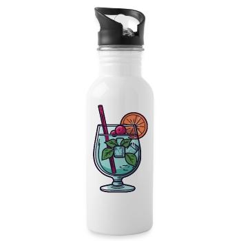 Cocktail - Trinkflasche mit integriertem Trinkhalm - Weiß - Rechts