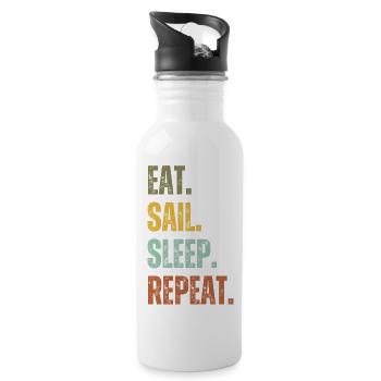EAT SAIL SLEEP REPEAT - Water bottle with straw - white - Right