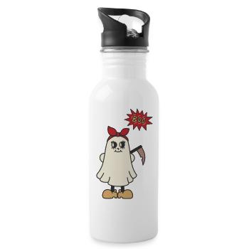 Ghost Of Disapproval - Trinkflasche mit integriertem Trinkhalm - Weiß - Rechts