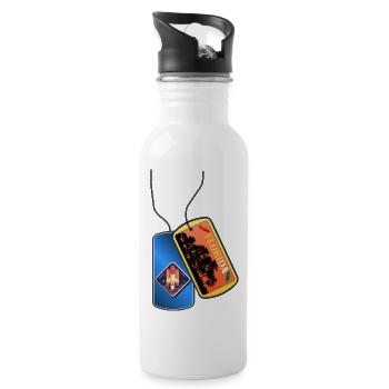 Erkennungsmarke FLORIDA Wappen Astronaut Space - Trinkflasche mit integriertem Trinkhalm - Weiß - Rechts