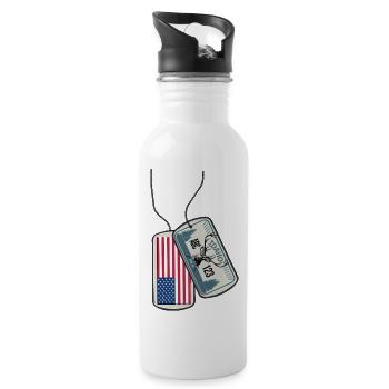 Erkennungsmarke IDAHO USA Flagge - Trinkflasche mit integriertem Trinkhalm - Weiß - Rechts