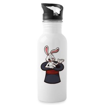 Lapin blanc au chapeau de magicien - Gourde avec paille intégrée - blanc - Droite